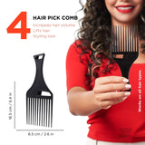 Detangling Brush, Flexible Detangling Brush, Shampoo/Scalp Massager & Hair Pick for Black Natural Hair with Box - 4PCS