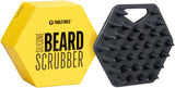 Beard Scrubber - Silicone Facial Hair Exfoliator & Brush - Deep Cleans, Unclogs Pores, Promotes Hair Growth, & Removes Beardruff - Soft-Touch Shower & Bathroom Accessory - Charcoal