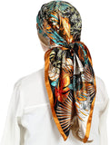 Silk Satin Hair Wrapping Square Scarf (35 Inch)