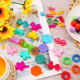 1184 PC Hair Accessories for Girls Self Hinge Girls Hair Barrettes Baby Hair Ties Elastic Hair Bands Assorted Elastic Ponytail Holders Cartoon Design Hair Clip Multicolor Rubber Band for Baby Toddler