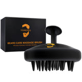 Beard Brush for Men/ Hair & Beard Shampooing Silicone Brush/ Professional Beard Scrubber (Black)