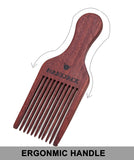 Beard Pick for Men- Wooden Comb Afro Hair Lift Combs