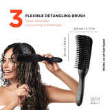 Detangling Brush, Flexible Detangling Brush, Shampoo/Scalp Massager & Hair Pick for Black Natural Hair with Box - 4PCS