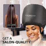 Hair Dryer Bonnet W/A Headband Integrated That Reduces Heat around Ears & Neck - Hair Dryer Hooded Diffuser Cap for Curly, Speeds up Drying Time, Safety Deep Conditioning at Home - Portable, Large