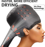 Hair Dryer Bonnet W/A Headband Integrated That Reduces Heat around Ears & Neck - Hair Dryer Hooded Diffuser Cap for Curly, Speeds up Drying Time, Safety Deep Conditioning at Home - Portable, Large