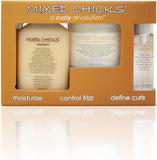 Mixed Chicks Quad Pack - Shampoo 10 fl. oz, Deep Conditioner, 8.0 fl. oz, Leave-In Conditioner, 10 fl. oz, Hair Silk, 1.7 fl. oz