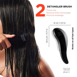 Detangling Brush, Flexible Detangling Brush, Shampoo/Scalp Massager & Hair Pick for Black Natural Hair with Box - 4PCS