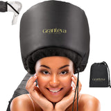 Hair Dryer Bonnet W/A Headband Integrated That Reduces Heat around Ears & Neck - Hair Dryer Hooded Diffuser Cap for Curly, Speeds up Drying Time, Safety Deep Conditioning at Home - Portable, Large