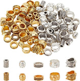 150 PC - 15 Styles African, Beard, Dreadlock, Tibetan Style Alloy Beads (Silver/Golden/Bronze)