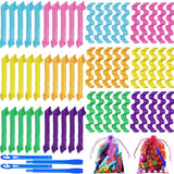 60 Piece Heatless Silicone Spiral & Wave Curling Kit - 2 Styles No Heat (17.7 Inch)